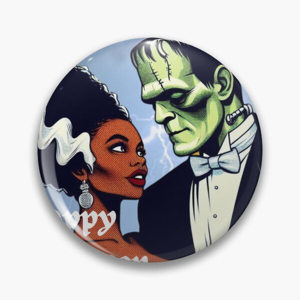 Item preview, Monstruo Matrimonio Franky y Novia Feliz Halloween Diseño de arte pop designed and sold by Wolvescreate.
