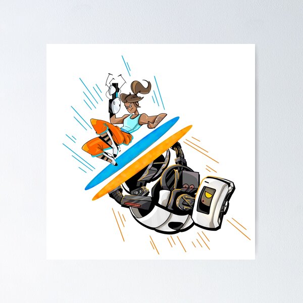 Aperçu de l'œuvre Chell et GLaDOS Sticker créée et vendue par Oli-gib.