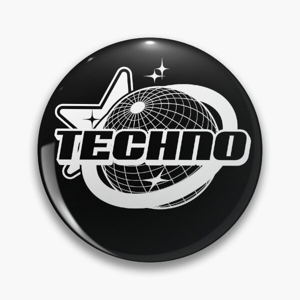 Item preview, TECHNO  - Y2K Grid Globe Stars (white) designed and sold by Discothreadz.