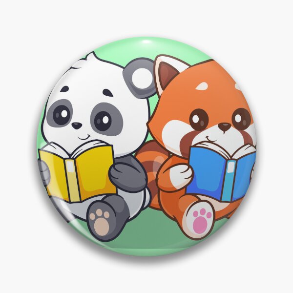 Item preview, Panda Pals: Cute Red Panda Reading Cartoon Vector Icon designed and sold by hjian8219.