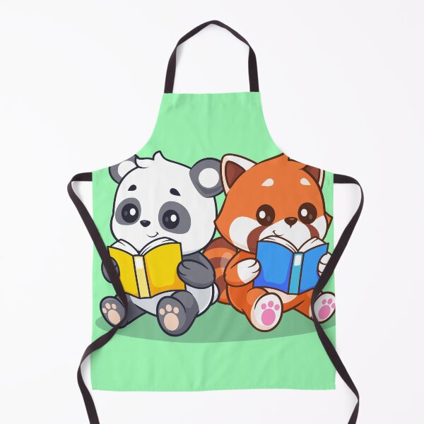 Item preview, Panda Pals: Cute Red Panda Reading Cartoon Vector Icon designed and sold by hjian8219.