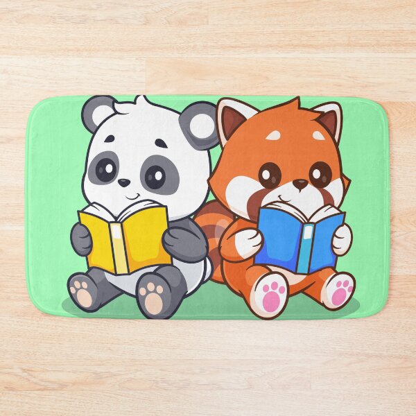 Item preview, Panda Pals: Cute Red Panda Reading Cartoon Vector Icon designed and sold by hjian8219.