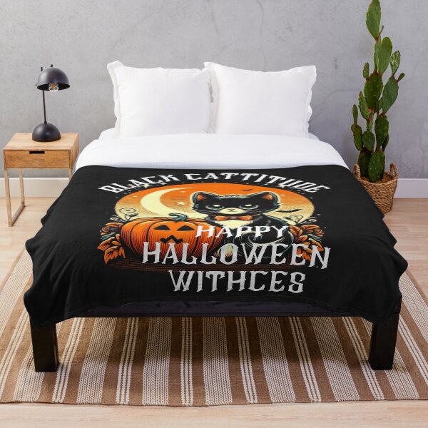 Item preview, Halloween Black Cattitued Cute Retro Kitty Happy Fall Season Celebration designed and sold by Wolvescreate.