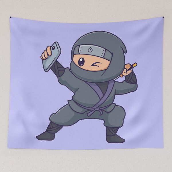 Item preview, "Ninja Selfie: Cute Cartoon Vector Icon" designed and sold by hjian8219.