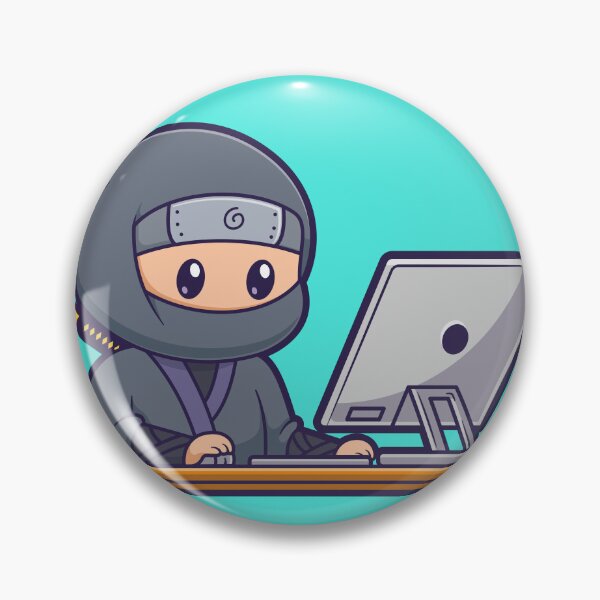 Item preview, "Tech Ninja: Cute Cartoon Vector Icon" designed and sold by hjian8219.