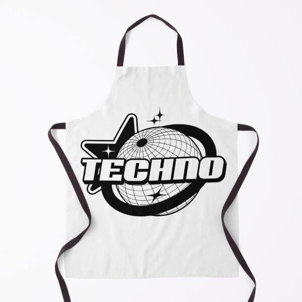 Item preview, TECHNO - Y2K Globe Grid Stars (black) designed and sold by Discothreadz.