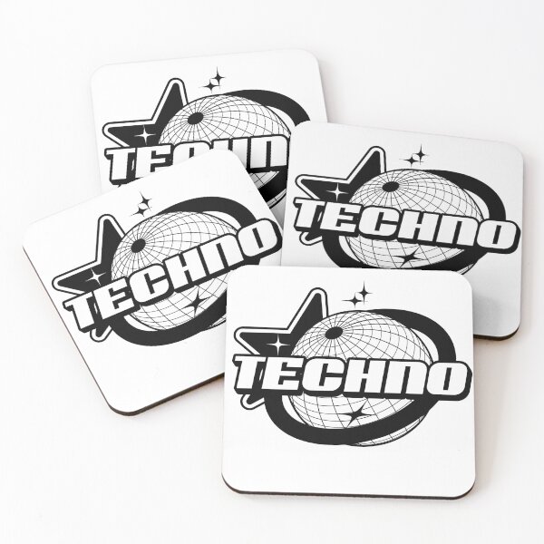 Item preview, TECHNO  - Y2K Globe Grid Stars (black)  designed and sold by Discothreadz.