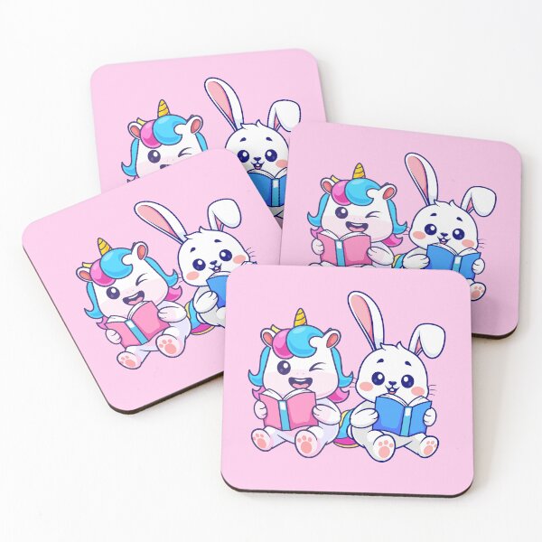 Item preview, Magical Reader: Cute Unicorn Rabbit Reading Cartoon Vector Icon" designed and sold by hjian8219.
