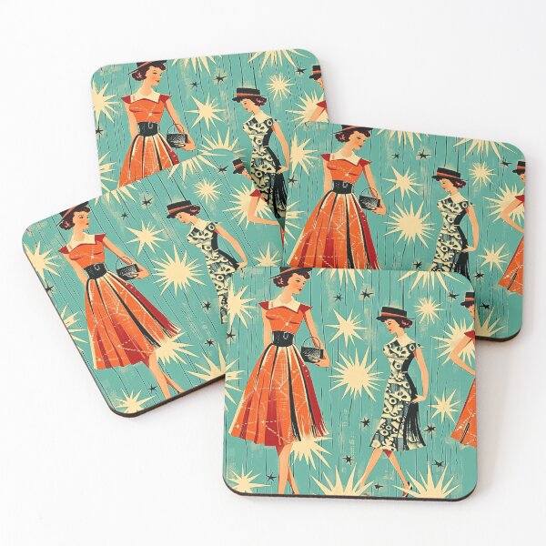 Item preview, 1950s Vintage Retro Fashionable Women Print Pattern designed and sold by HollywoodInked.