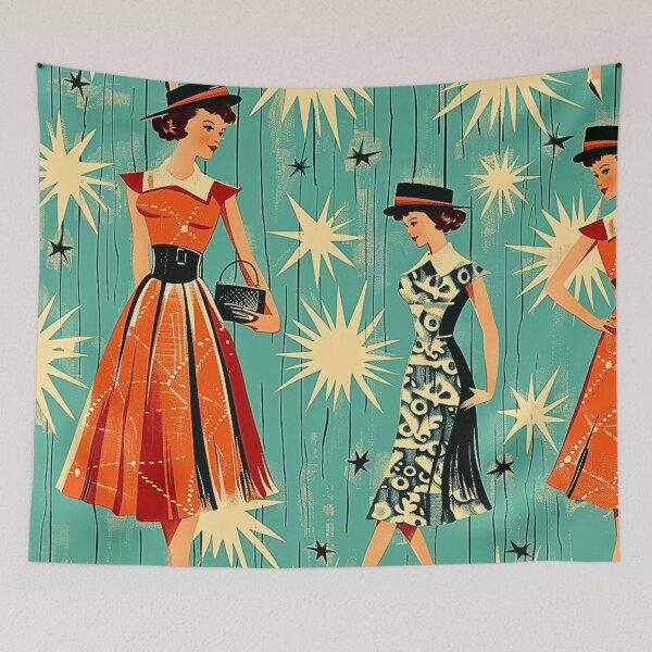 Item preview, 1950s Vintage Retro Fashionable Women Print Pattern designed and sold by HollywoodInked.