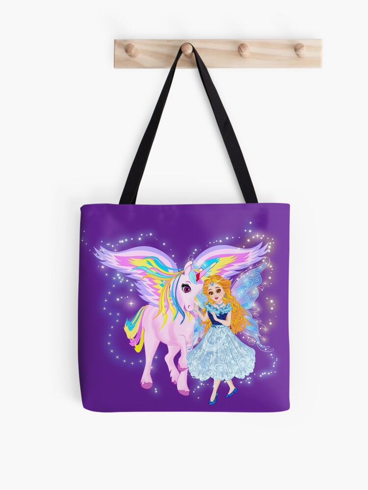 Thumbnail 1 of 2, Tote Bag, Cara's Love of Her Pet Unicorn designed and sold by FairyBookClub.