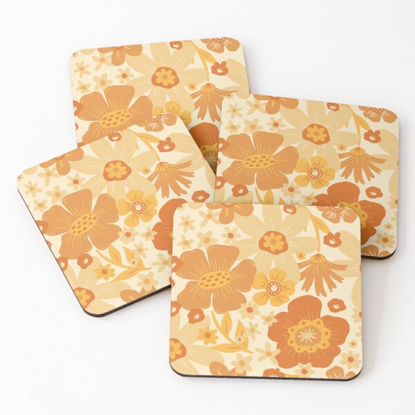 Item preview, Groovy 60s Floral Party - Cream designed and sold by latheandquill.