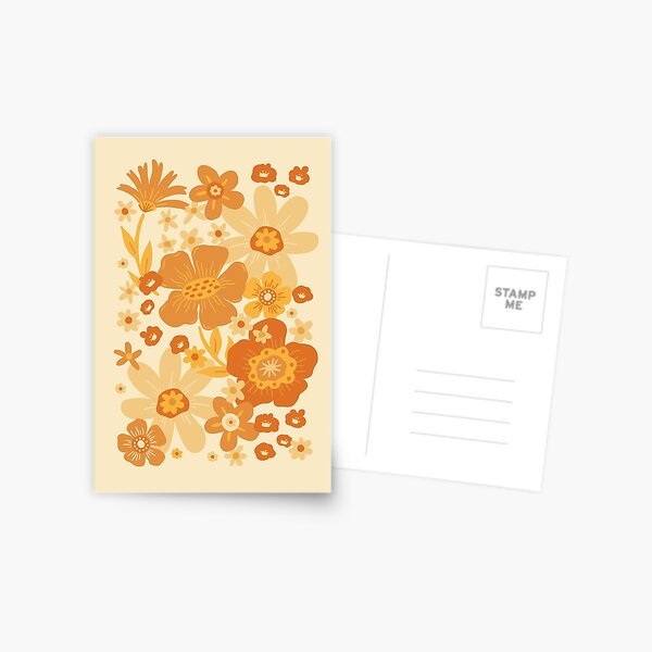 Item preview, Groovy 60s Floral Party - Cream designed and sold by latheandquill.
