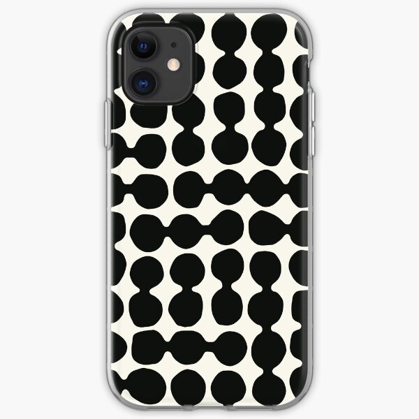 Sea worn pebbles pebbles, black, cream iPhone Soft Case