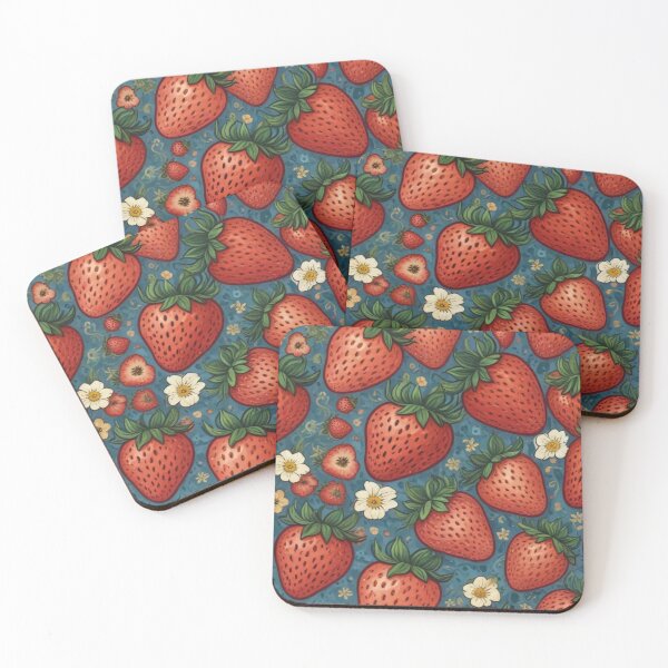 Item preview, Beautiful red strawberry fruit pattern print design designed and sold by Anshu3813.
