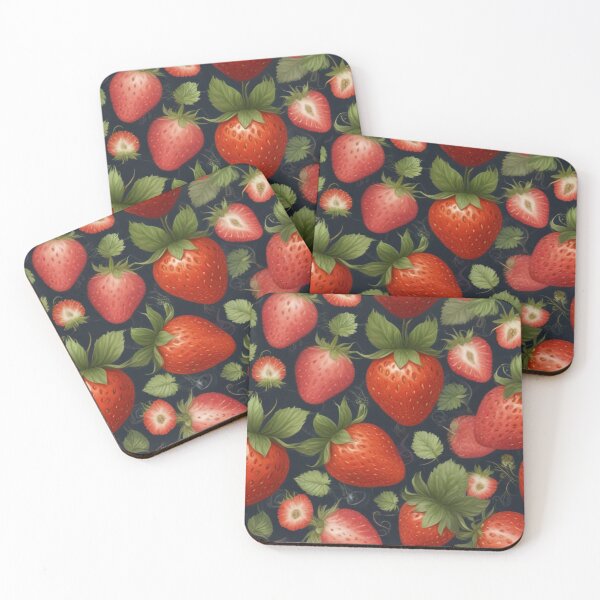Item preview, Beautiful red strawberry fruit pattern print design designed and sold by Anshu3813.
