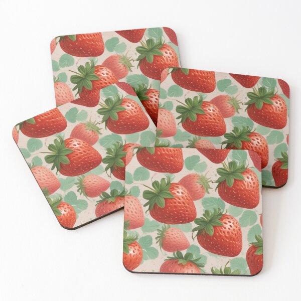 Item preview, Beautiful red strawberry fruit pattern print design designed and sold by Anshu3813.