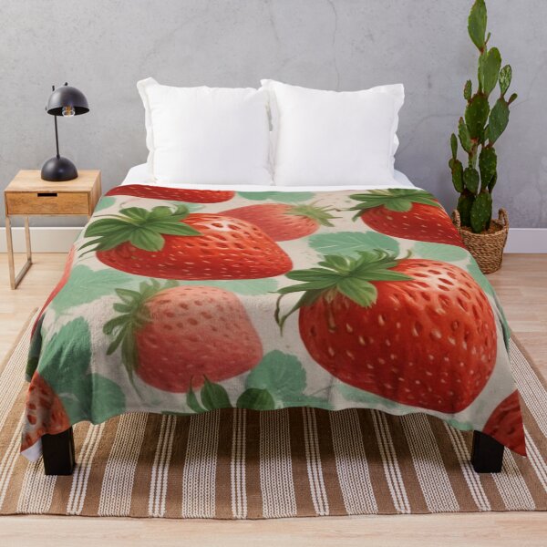 Item preview, Beautiful red strawberry fruit pattern print design designed and sold by Anshu3813.