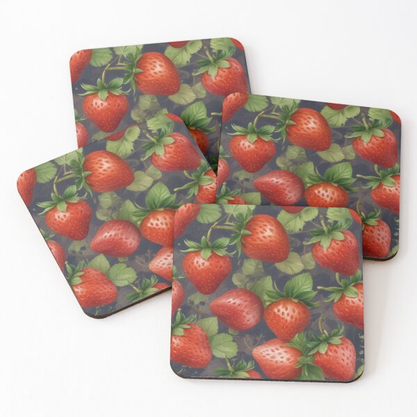 Item preview, Beautiful red strawberry fruit pattern print design designed and sold by Anshu3813.