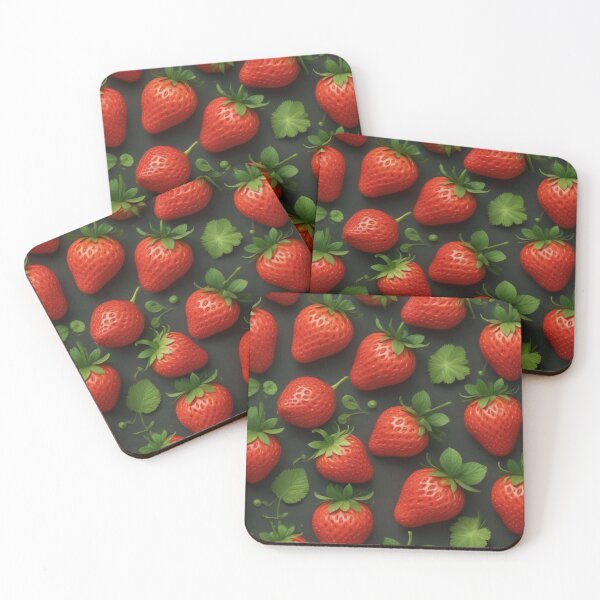 Item preview, Beautiful red strawberry fruit pattern print design designed and sold by Anshu3813.