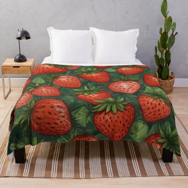 Item preview, Beautiful red strawberry fruit pattern print design designed and sold by Anshu3813.