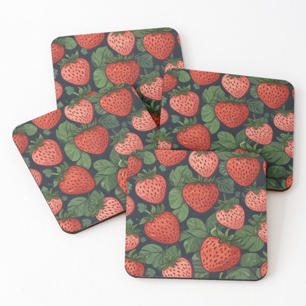 Item preview, Beautiful red strawberry fruit pattern print design designed and sold by Anshu3813.