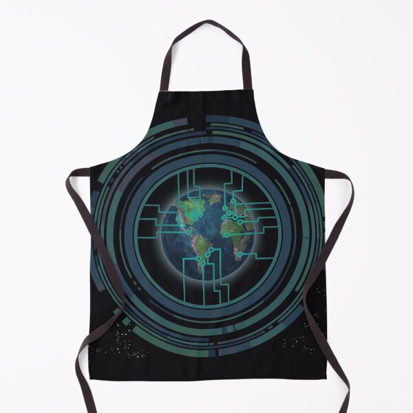 Item preview, Dark Earth globe surrounded by technology and AI space view designed and sold by RichDesignPro.
