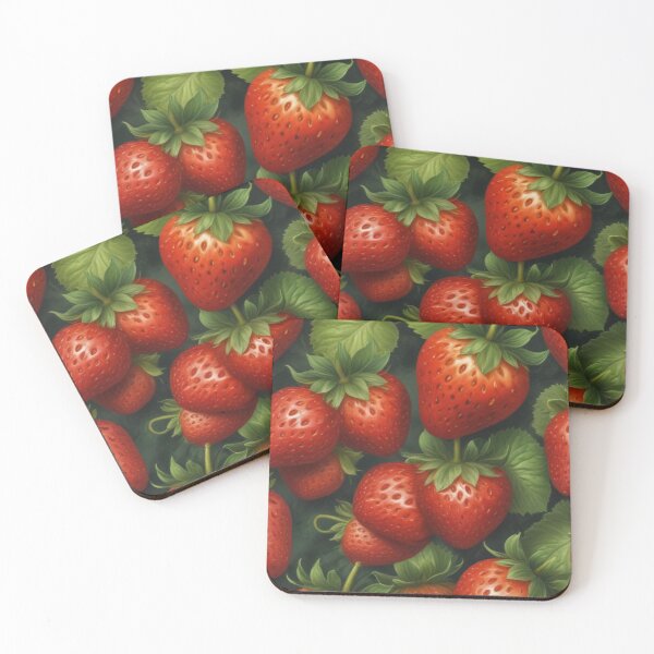 Item preview, Beautiful red strawberry fruit pattern print design designed and sold by Anshu3813.
