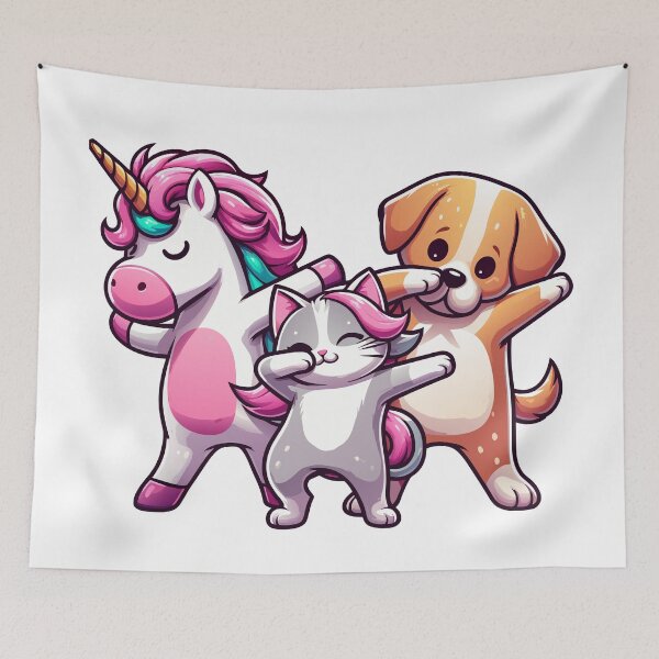 Item preview, Dabbing Unicorn & Friends Dog and Cat designed and sold by Designowner.