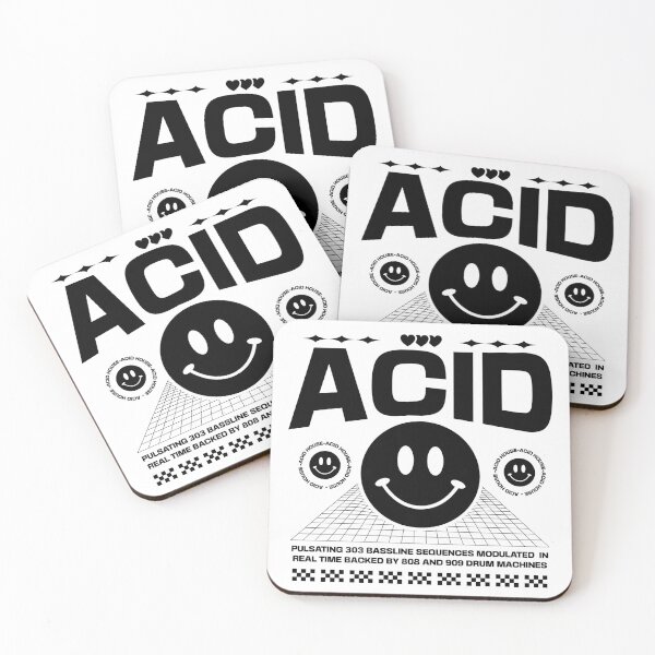 Item preview, ACID HOUSE  - 3 Smiley's Side By Side (black)  designed and sold by Discothreadz.