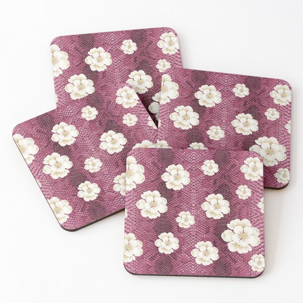 Item preview, Snakeskin Background with Pear Petals designed and sold by WhiteSoftPetals.