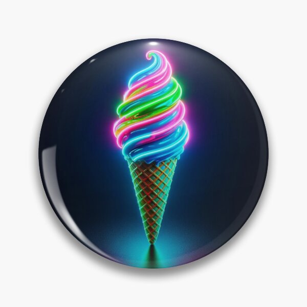 Artikelvorschau, Neon-Eiscreme. Retro-futuristisches Essen. entworfen und verkauft von ArtemisDesignAI.