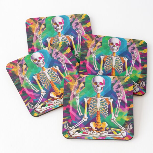 Item preview, colorful meditating skeleton designed and sold by ururuty.