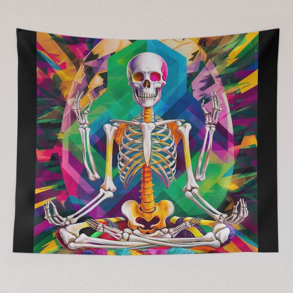 Item preview, colorful meditating skeleton designed and sold by ururuty.