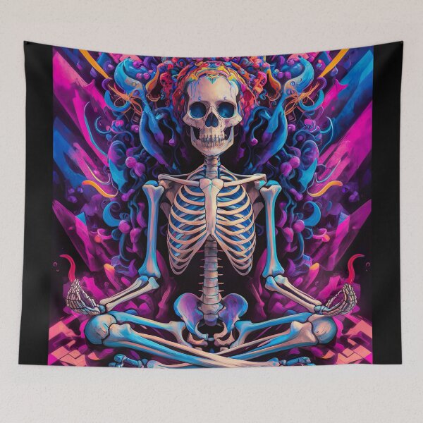 Item preview, abstract meditating skeleton designed and sold by ururuty.