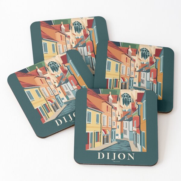 Item preview, Dijon, France. Vibrant and Colorful StreetScape Travel Poster.  Art By Carraann  designed and sold by CARRAANN.