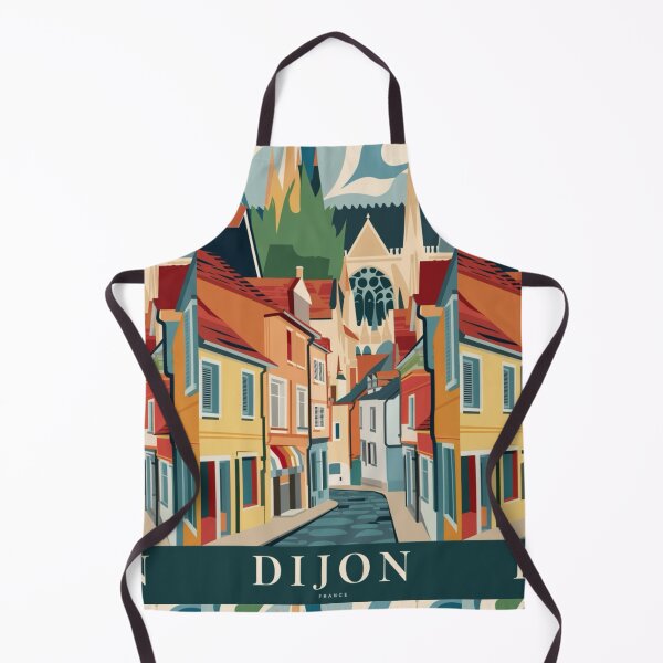 Item preview, Dijon, France. Vibrant and Colorful StreetScape Travel Poster. Art By Carraann designed and sold by CARRAANN.
