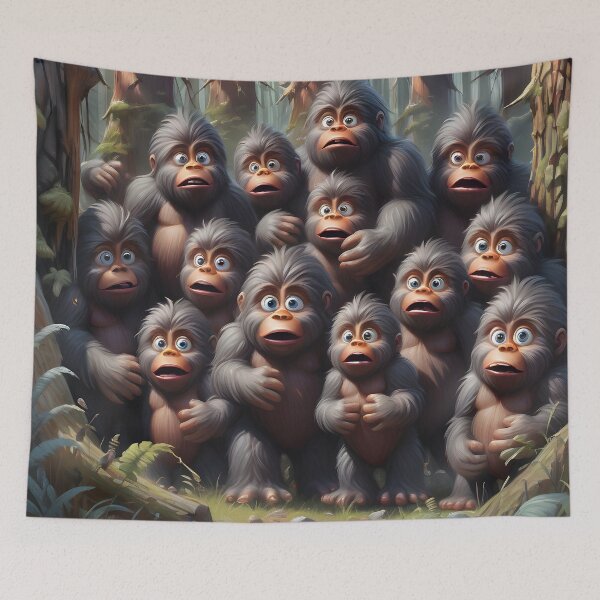 Item preview, Worried Bigfoot Family designed and sold by Jeremy Crotty.