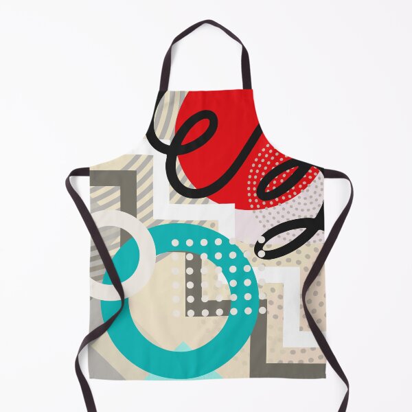 Item preview, MODERN GEOMETRIC POP Squiggly Red Black Aqua Retro Style No.4 designed and sold by MirabiliaMagpie.