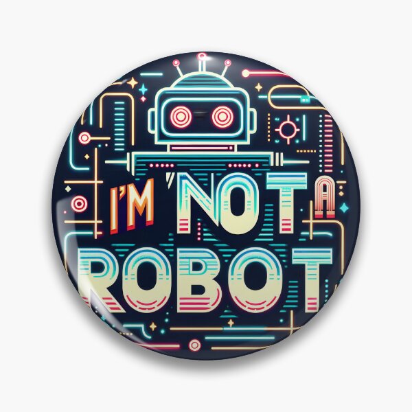 Artikelvorschau, Ich bin kein Roboter, Typografie, Retro, Neon entworfen und verkauft von maxmaj.
