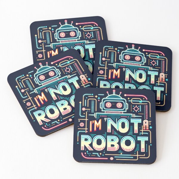 Item preview, I'm not a robot, typography, retro, neon designed and sold by maxmaj.