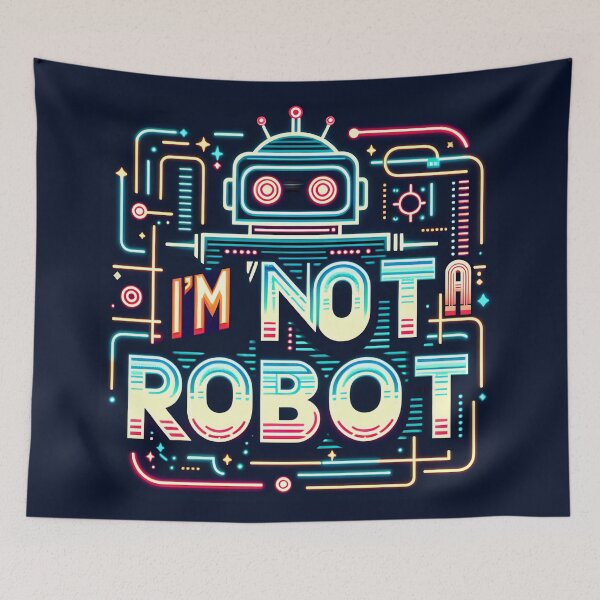 Item preview, I'm not a robot, typography, retro, neon designed and sold by maxmaj.