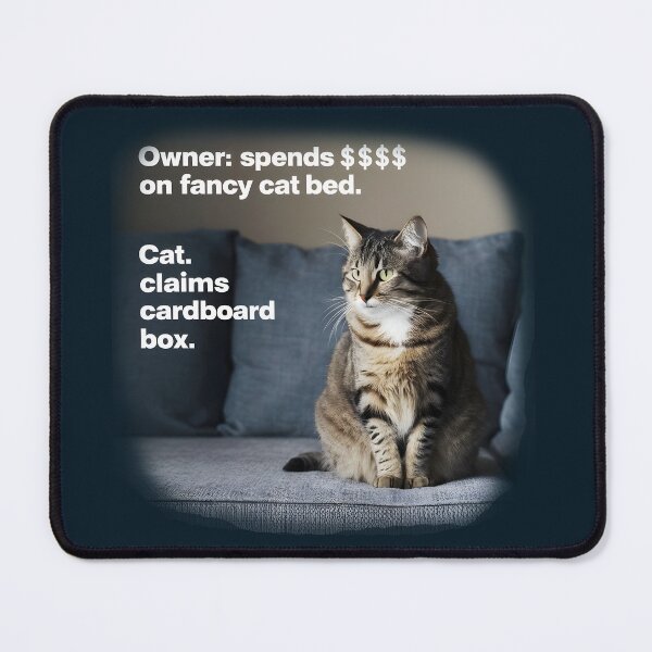 Item preview, Feline Fickle: Cat's Preference Over Fancy Beds vs. Cardboard Boxes designed and sold by FEBRICAST.