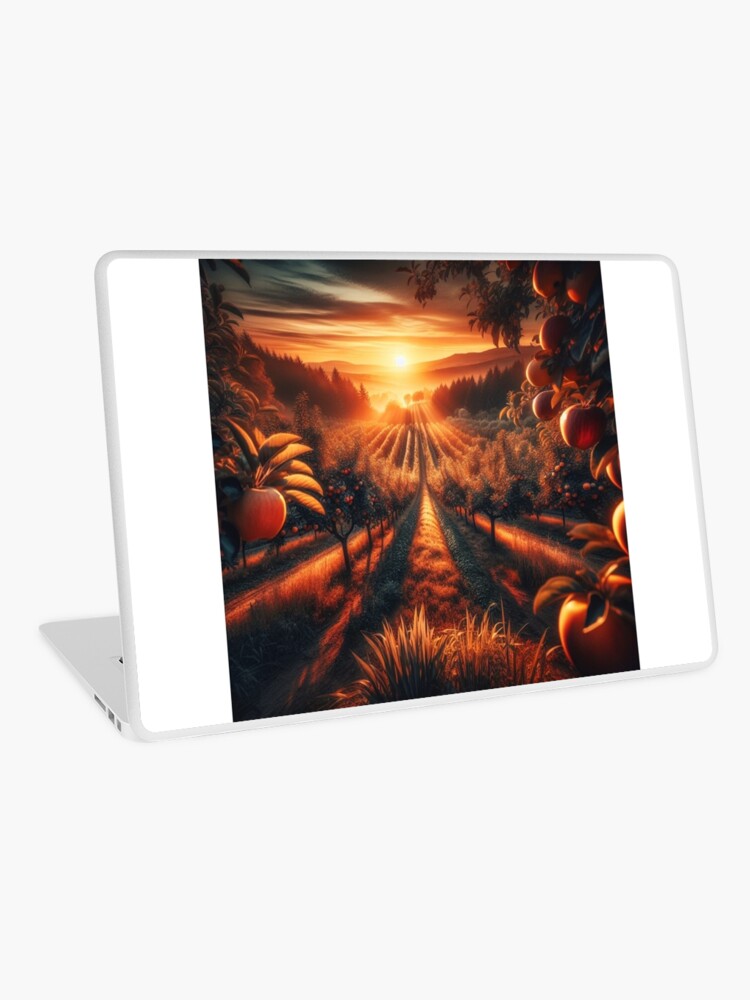 Thumbnail 1 of 2, Laptop Skin, Orchard at Sunset designed and sold by LenCarol.