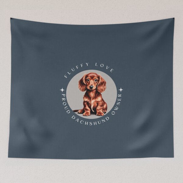 Item preview, Fluffy love proud dachshund owner red dog puppy cute dog mom dad  designed and sold by SoulfulT.