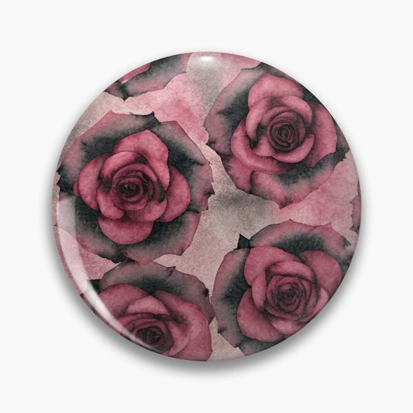 Artikelvorschau, Rosa und schwarzes Batik-Rosenmuster entworfen und verkauft von patterncrow.