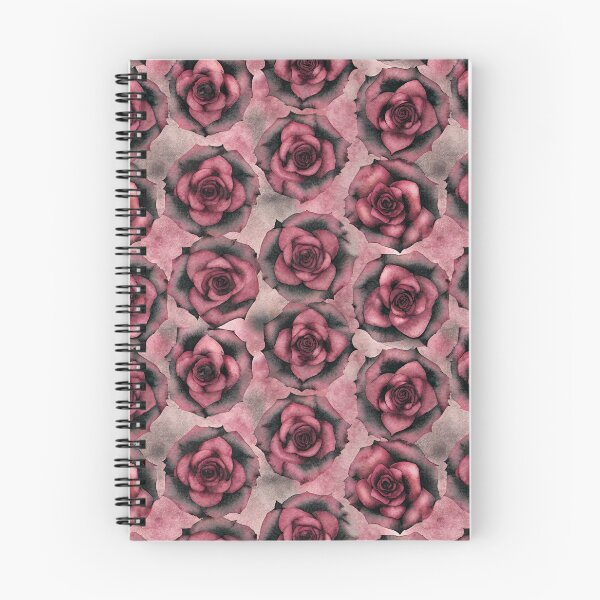 Artikelvorschau, Rosa und schwarzes Batik-Rosenmuster entworfen und verkauft von patterncrow.
