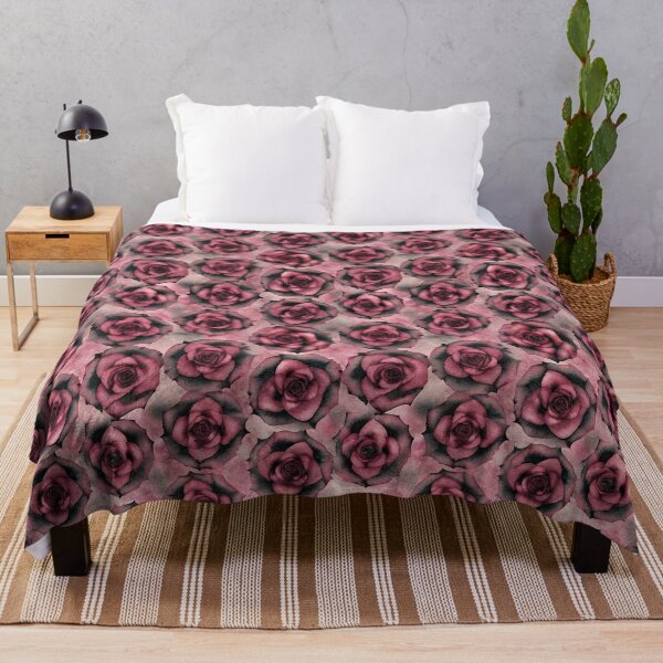 Artikelvorschau, Rosa und schwarzes Batik-Rosenmuster entworfen und verkauft von patterncrow.