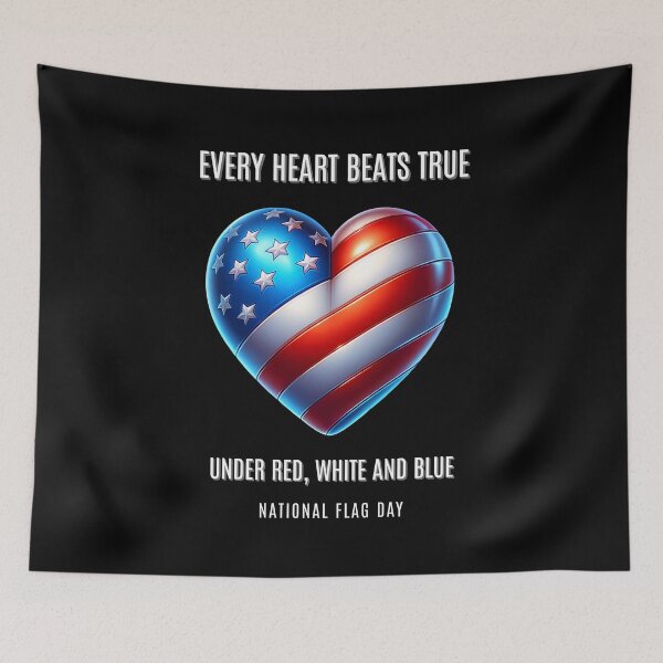 Item preview, Every heart beats true under red, white and blue - National Flag Day designed and sold by Pflugart.