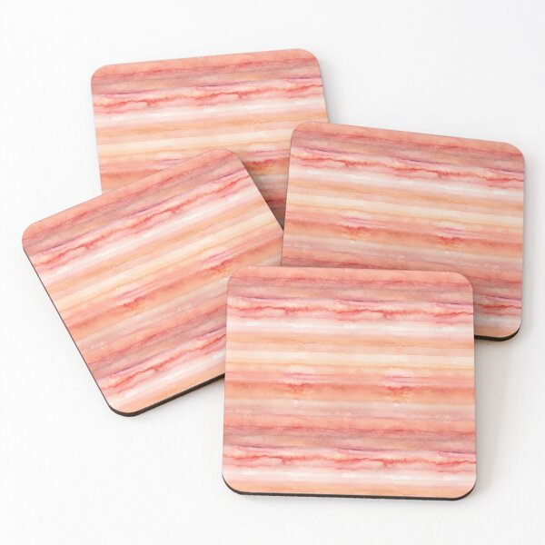 Item preview, Peach pastel orange watercolor striped pattern designed and sold by patterncrow.